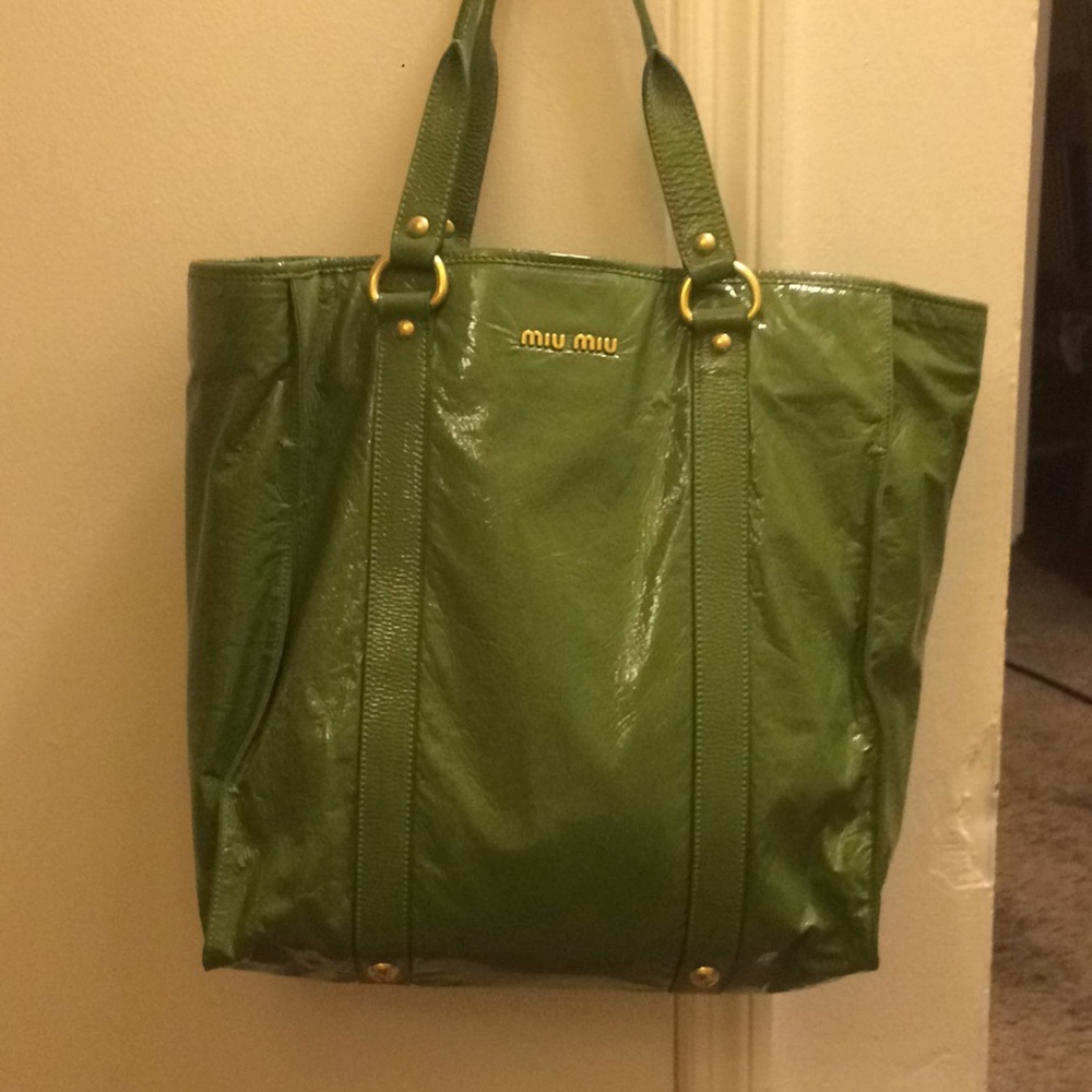 Miu Miu GreenLeather Tote